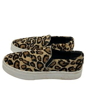 Sam Edelman LACEY Slip-On Sneaker Animal Print Cow Hair Size 7.5M